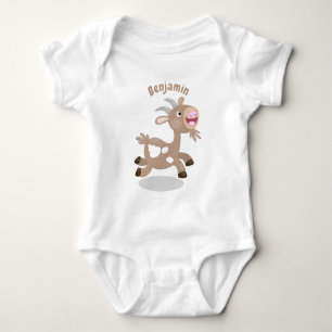 Body Para Bebê Cartoon de cabra feliz e bonito