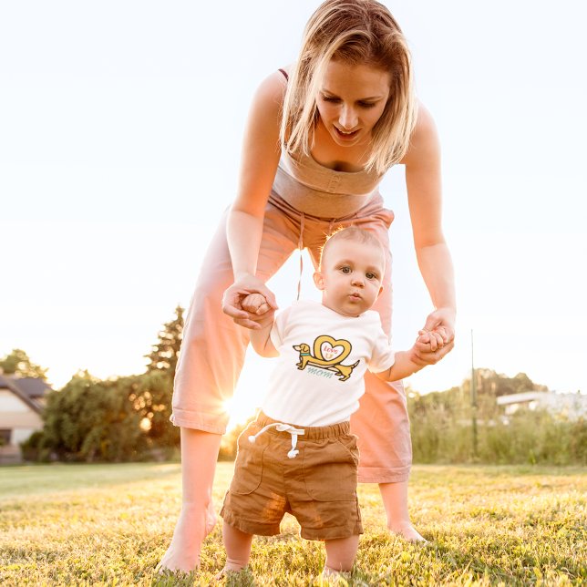 Body Para Bebê Cartoon de Cães (love you mom new born baby.)