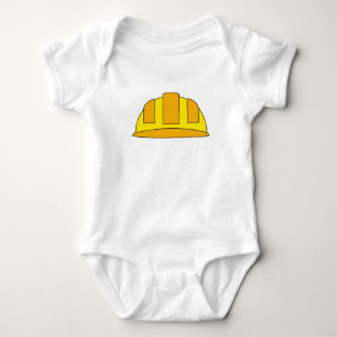 Body Para Bebê Cartoon de chapéu de Duro amarelo