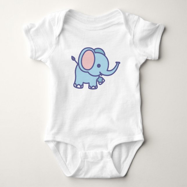 Body Para Bebê Cartoon de Elefante para Bebês Bonito-47767 (Frente)