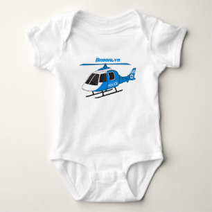 Body Para Bebê Cartoon de helicóptero do Departamento de Polícia