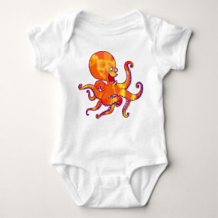 Body Para Bebê Cartoon divertido Octopus Baby Clothing
