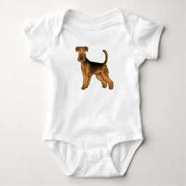 Body Para Bebê Cartoon do Airedale Terrier Bingley Terrier Cão Fo