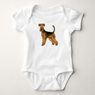 Body Para Bebê Cartoon do Airedale Terrier Bingley Terrier Cão Fo