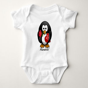 Body Para Bebê Cartoon Engraçado Pinguim Dia de os namorados Boni