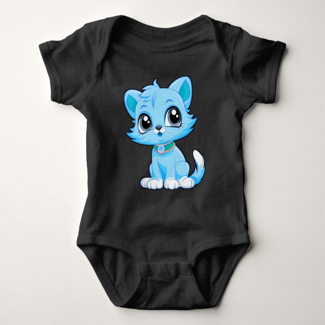 Body Para Bebê Cartoon Gato Adorável (Frente)