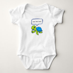 Body Para Bebê Cartoon giro com bolha de fala
