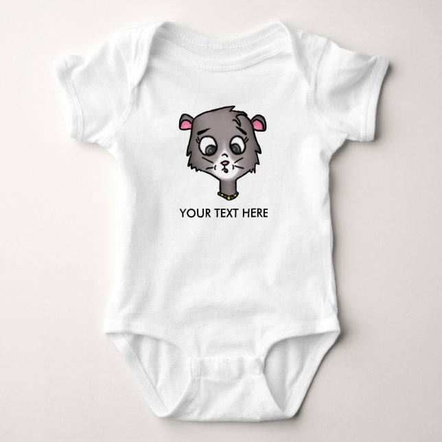 Body Para Bebê Cartoon Kitten Creeper (Frente)