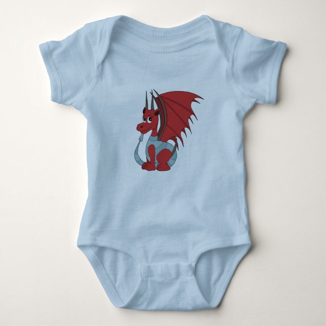 Body Para Bebê Cartoon Red Dragon (Frente)