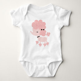 Body Para Bebê Cartoon Rosa - Poodle Francês