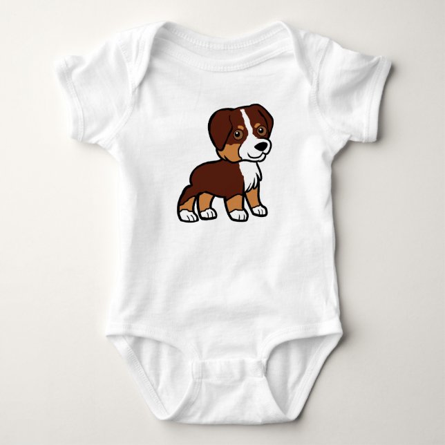 Body Para Bebê cartoon tri vermelho australiano (Frente)