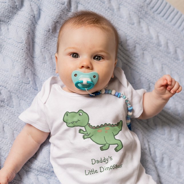 Body Para Bebê Cartoon Tyrannosaurus Rex Dinossaur Personalizado (Daddy's Little Dinosaur Bodysuit)