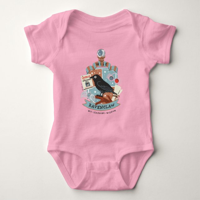 Body Para Bebê Cartoon Wise Ravenclaw Crest (Frente)