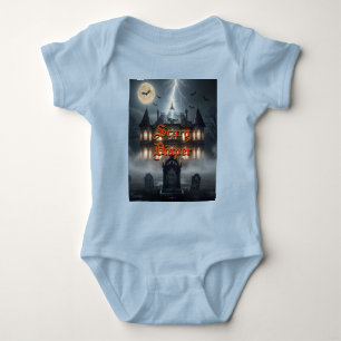 Body Para Bebê Casa de Halloween com Frankie, Cinza Escuro