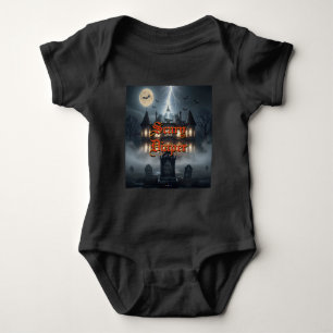Body Para Bebê Casa de Halloween com Frankie, Cinza Escuro