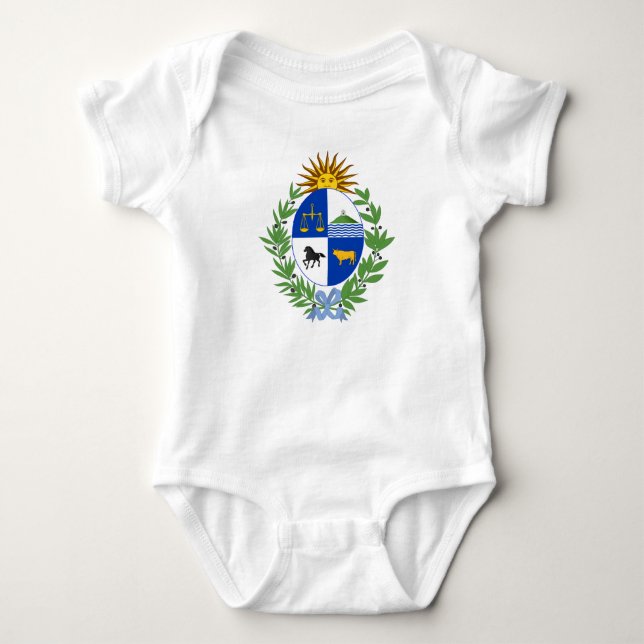 Body Para Bebê Casaco de Armas do Uruguai (Frente)