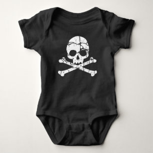 Body Para Bebê Casca rachada vestida e crossbones Bebê