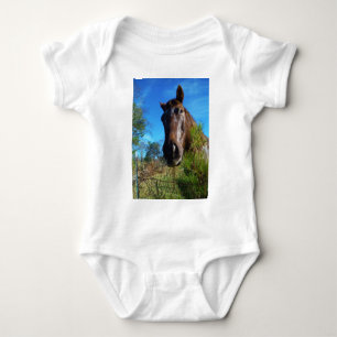Body Para Bebê Castanho e Creme Corante Canto Azul
