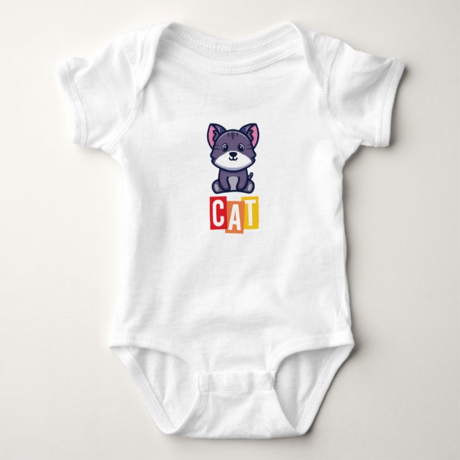 Body Para Bebê Cat Baby Jersey (Frente)