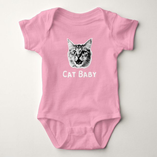 Body Para Bebê Cat Baby Retro (Frente)