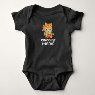 Body Para Bebê Cat Cinco De Meow Cats Sombrero Mexicanos