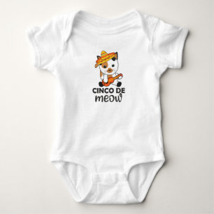 Body Para Bebê Cat Cinco De Meow Cats Sombrero Mexicanos