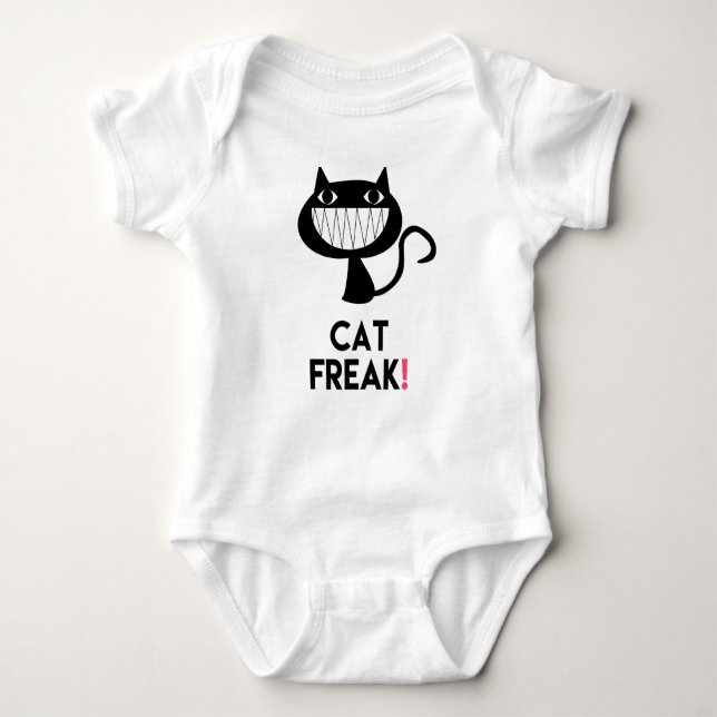 Body Para Bebê Cat Freak! Bebê Divertido Jérsei (Frente)