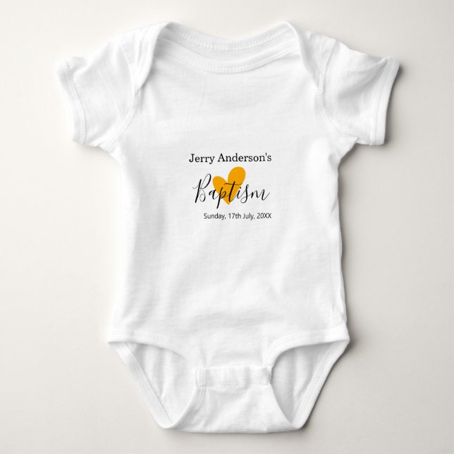 Body Para Bebê Catholic baptism kids modern simple QR minimal (Frente)