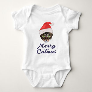 Body Para Bebê Catmas de feliz, Convite para Papai Noel de Natal