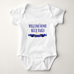 Body Para Bebê Caudas azuis Home bem-vindas