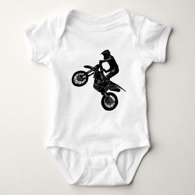 Body Para Bebê Cavaleiro-Camarão-Camarão-Camarão-Motocross (Frente)