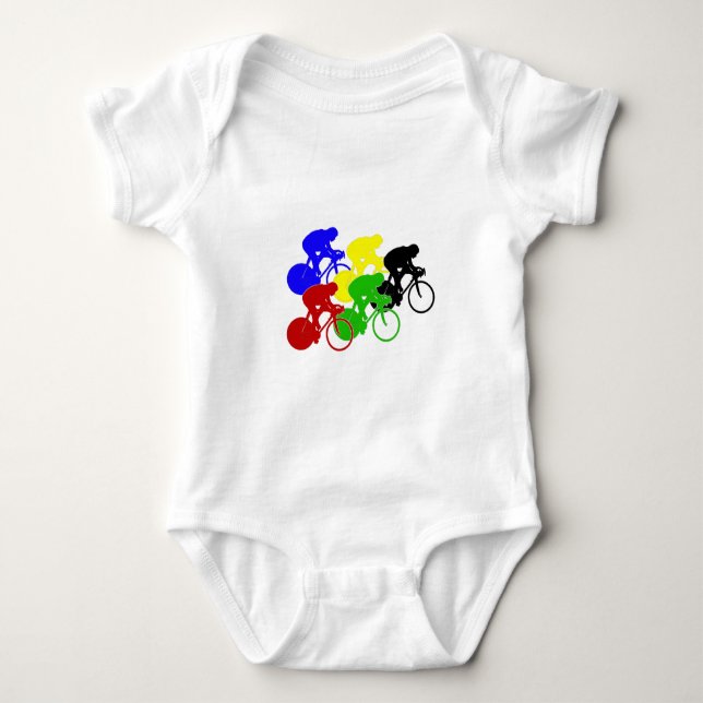 Body Para Bebê Cavaleiros da bicicleta da raça de bicicleta do (Frente)