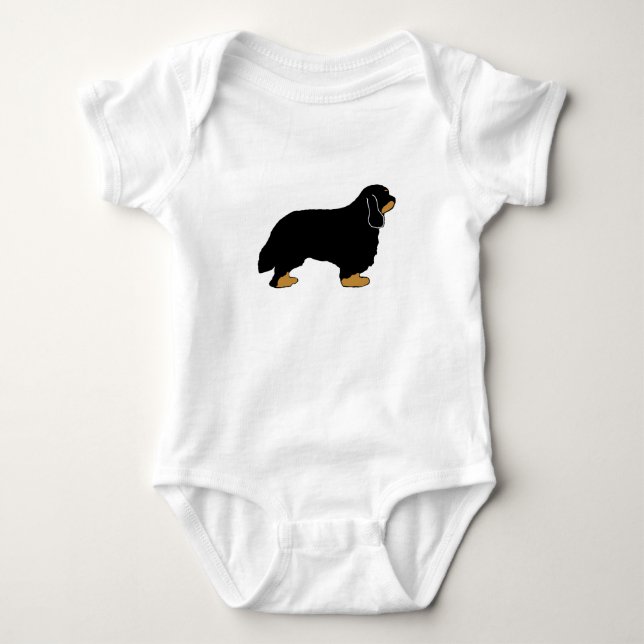 Body Para Bebê Cavalier King Charles black and tan silo (Frente)