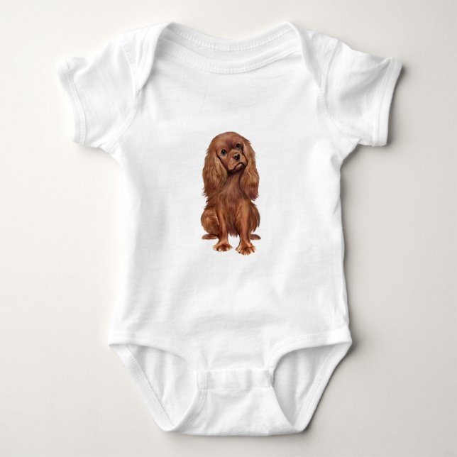 Body Para Bebê Cavalier King Charles - Ruby (Frente)
