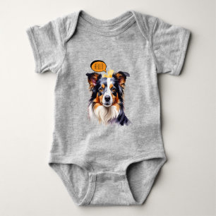 Body Para Bebê Cavalier King Charles Spaniel Alegre em Aquarela