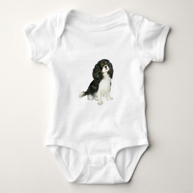 Body Para Bebê Cavalier King Charles - Tri Colorido (Frente)