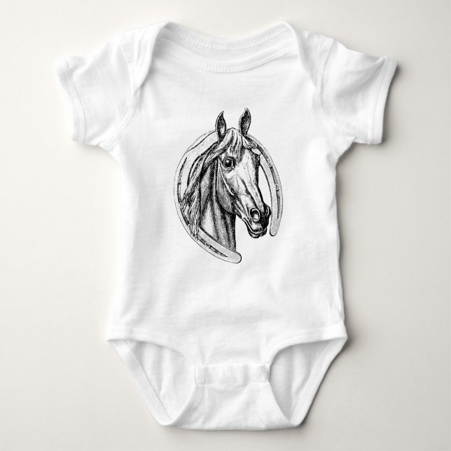 Body Para Bebê Cavalo afortunado (Frente)