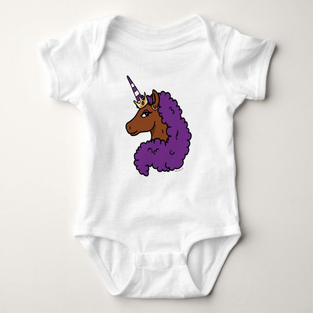 Body Para Bebê Cavalo Afro Roxo (Frente)