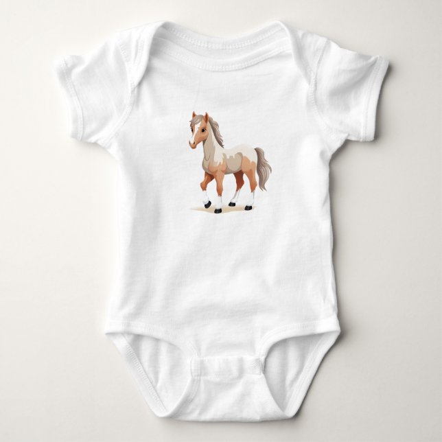 Body Para Bebê Cavalo-Bebê, Febre-Bebê, Animais-Bebê (Frente)