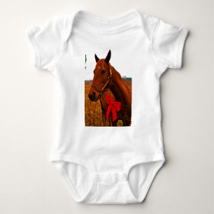 Body Para Bebê Cavalo com Arco Vermelho