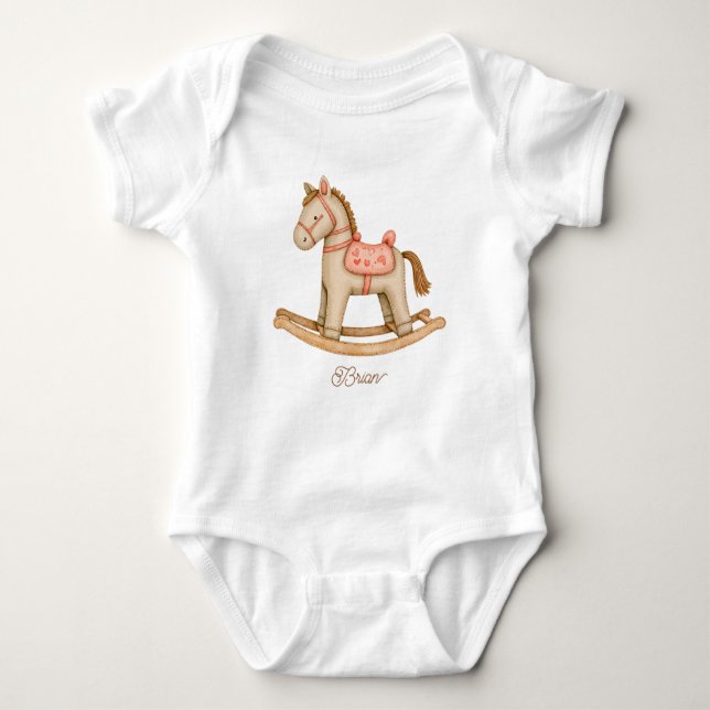 Body Para Bebê Cavalo de Balanço Fofo (Frente)