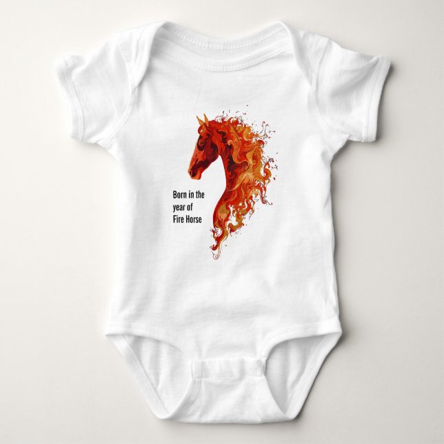 Body Para Bebê Cavalo de Fogo (Frente)