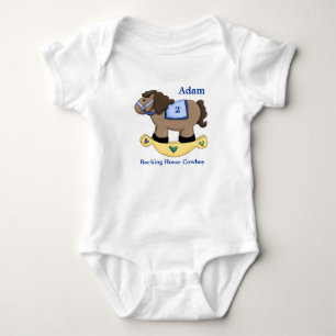 Body Para Bebê Cavalo de Rocco Blue Criança Creeper