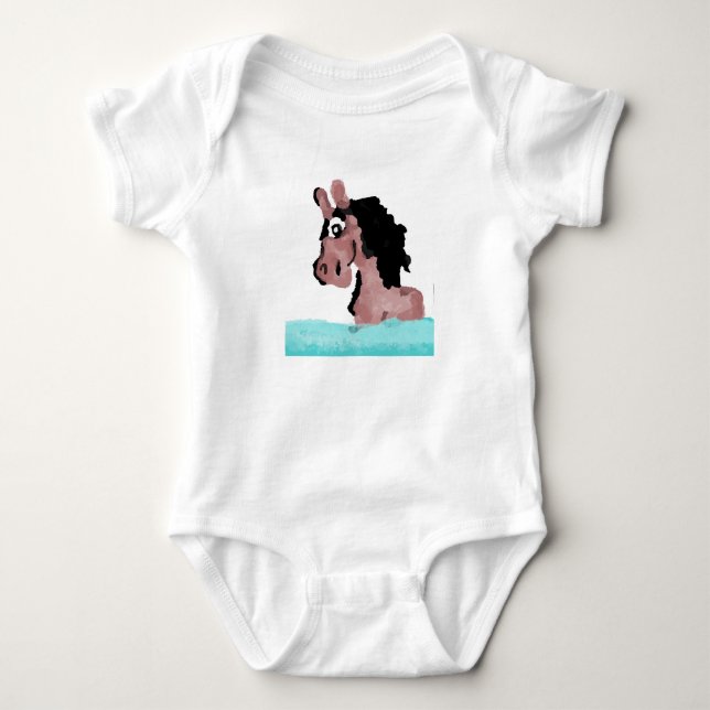 Body Para Bebê Cavalo Fofo  (Frente)