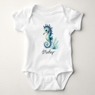 Body Para Bebê Cavalo-Marinho Colorido