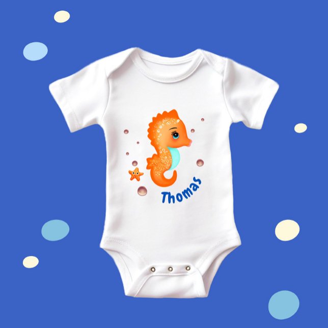 Body Para Bebê Cavalo-marinho-de-laranja-acastanhado (Criador carregado)