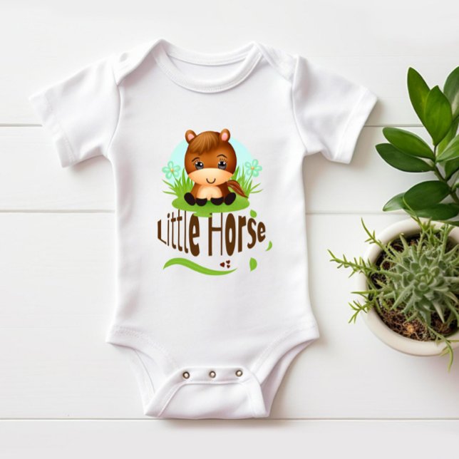 Body Para Bebê Cavalo pequeno bonito (Criador carregado)