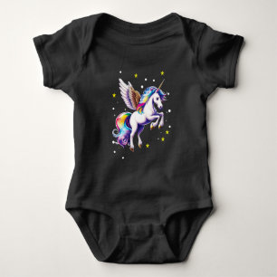 Body Para Bebê Cavalo Unicórnio Arco-íris Mágico
