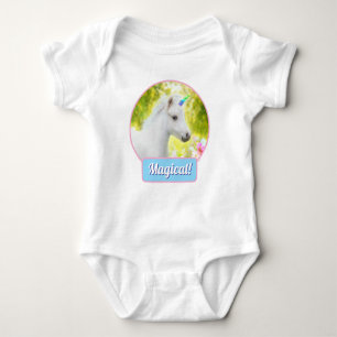 Body Para Bebê Cavalo Unicórnio Branco