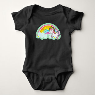 Body Para Bebê Cavalo Unicórnio com Cartoon Arco-Íris-24964
